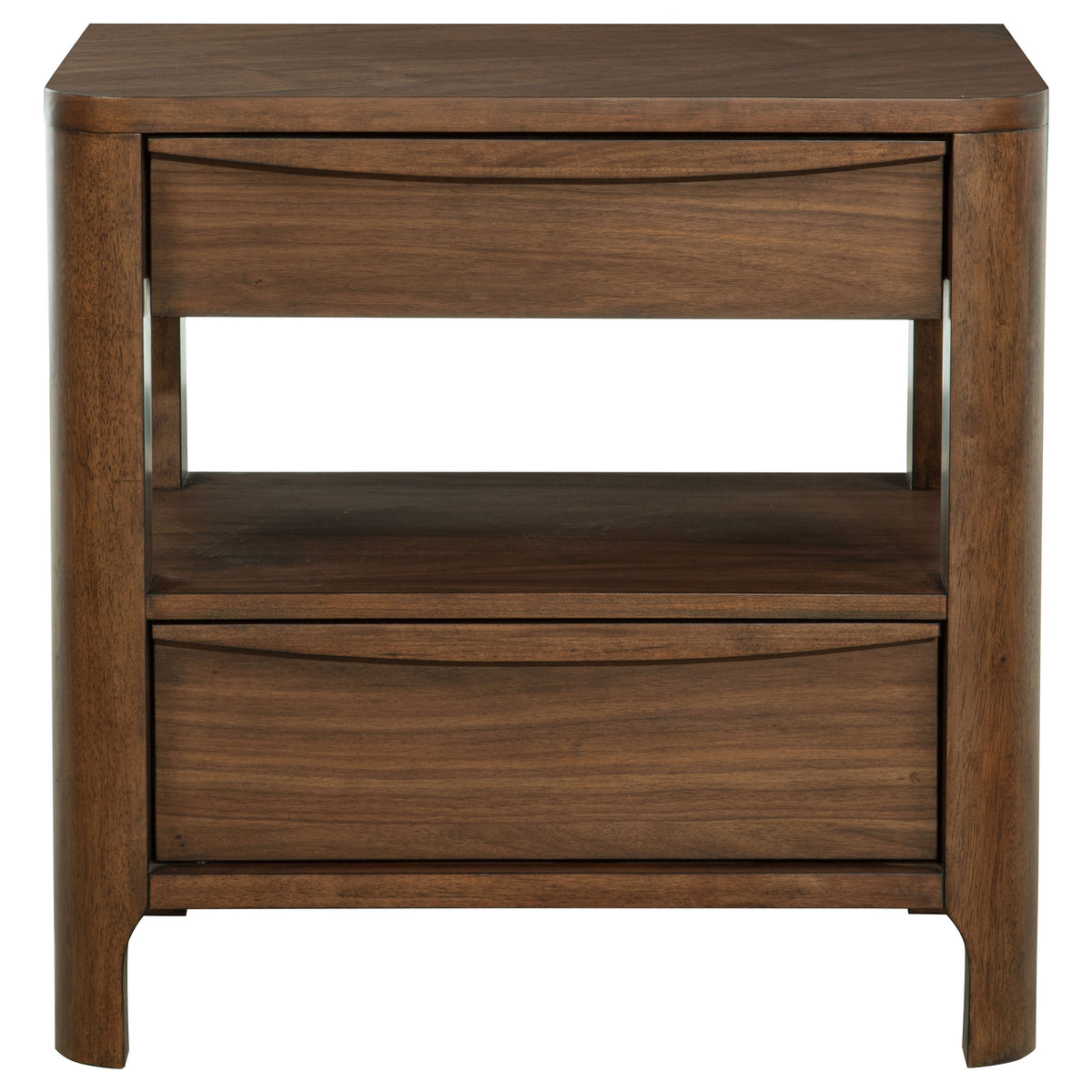 Maderia 2-drawer Nightstand with Shelf Walnut
