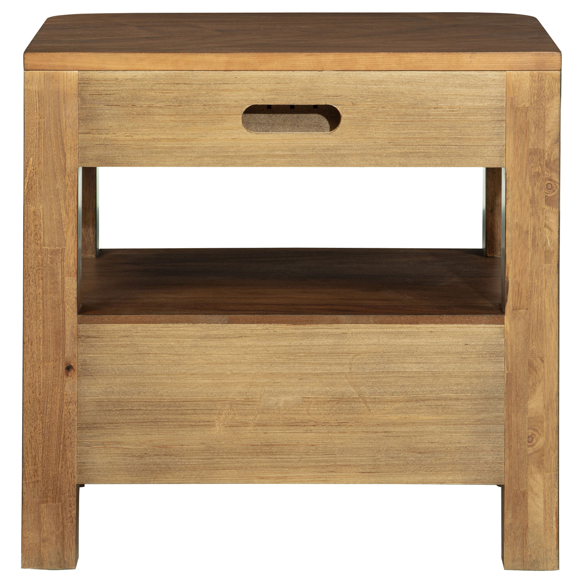 Maderia 2-drawer Nightstand with Shelf Walnut