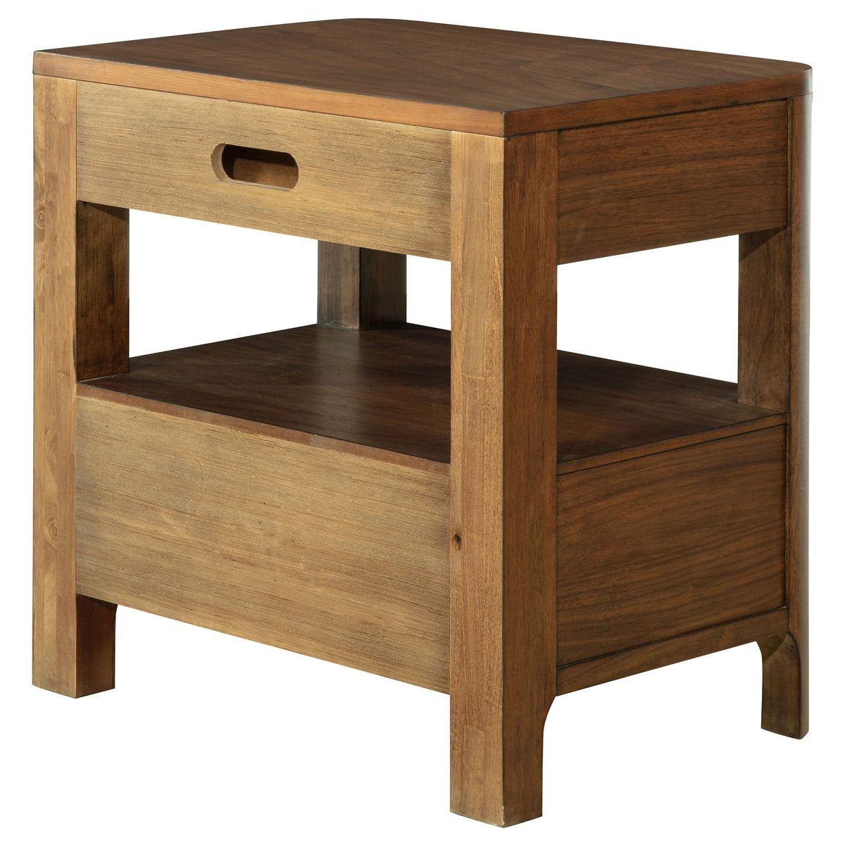 Maderia 2-drawer Nightstand with Shelf Walnut