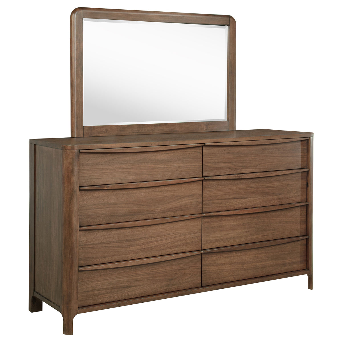 Maderia 8-drawer Dresser with Mirror Walnut