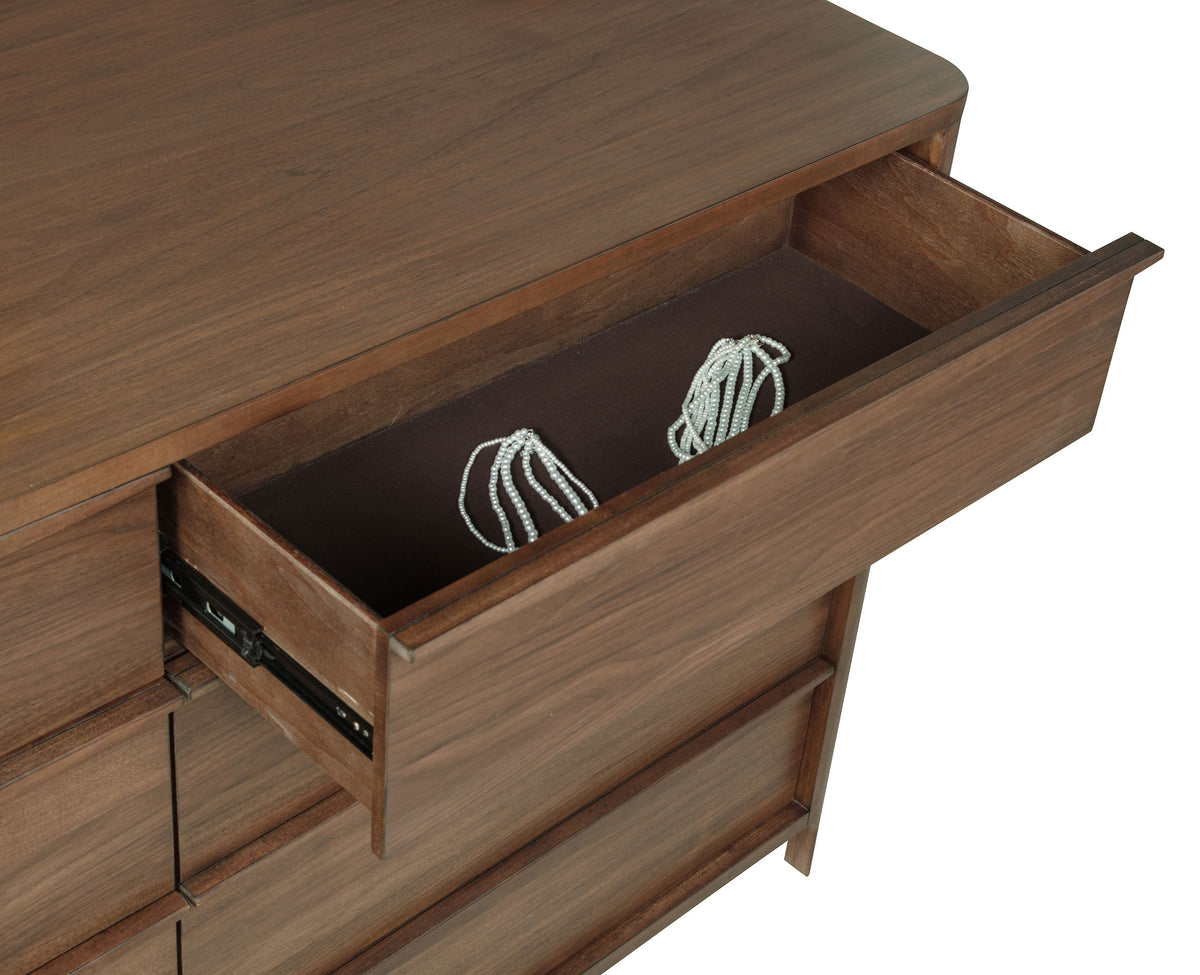 Maderia 8-drawer Dresser with Mirror Walnut