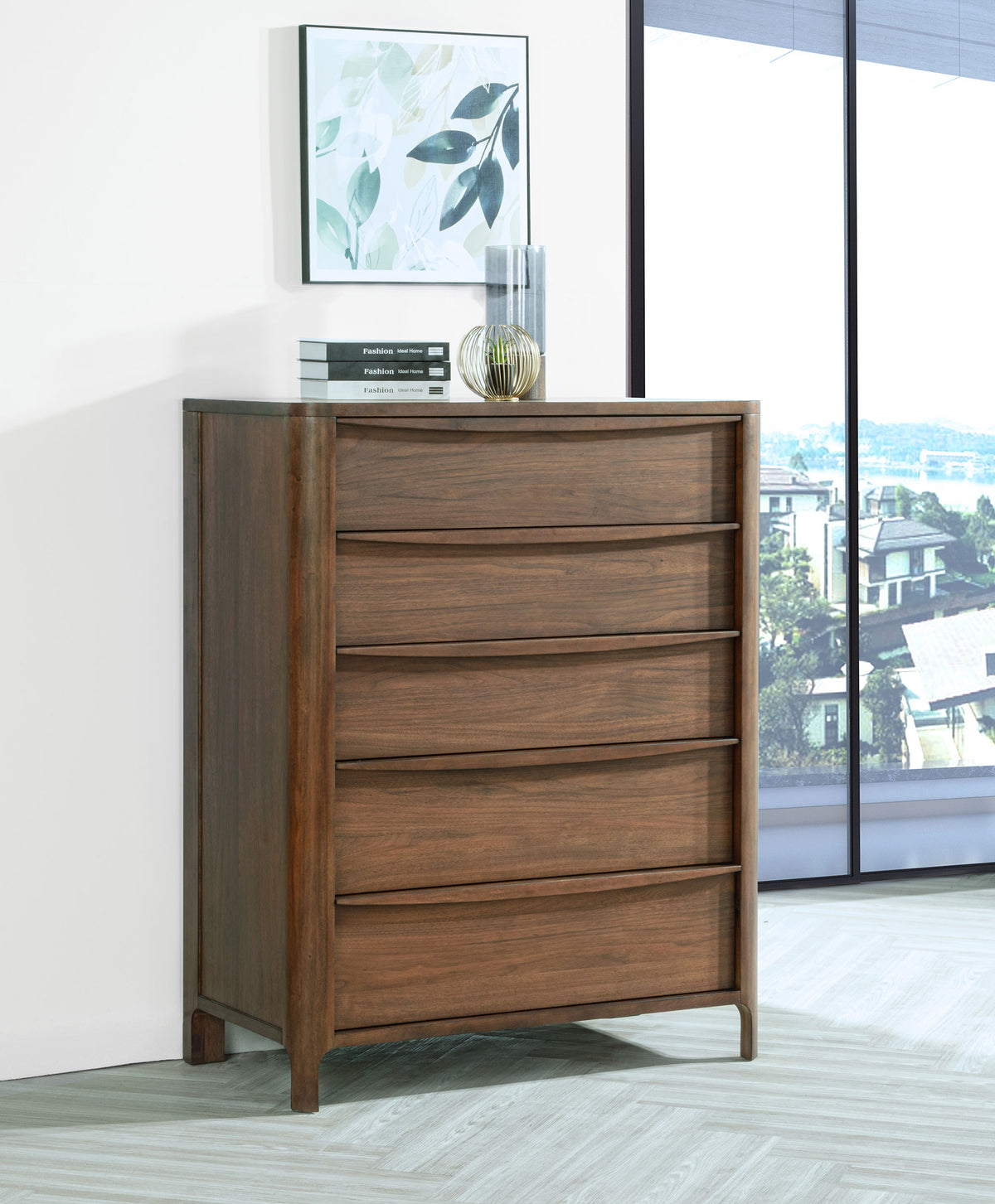 Maderia 5-drawer Bedroom Chest Walnut