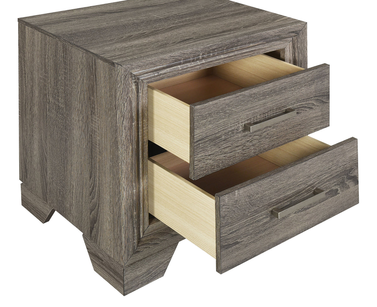 Wright 2-drawer Nightstand Brown Oak