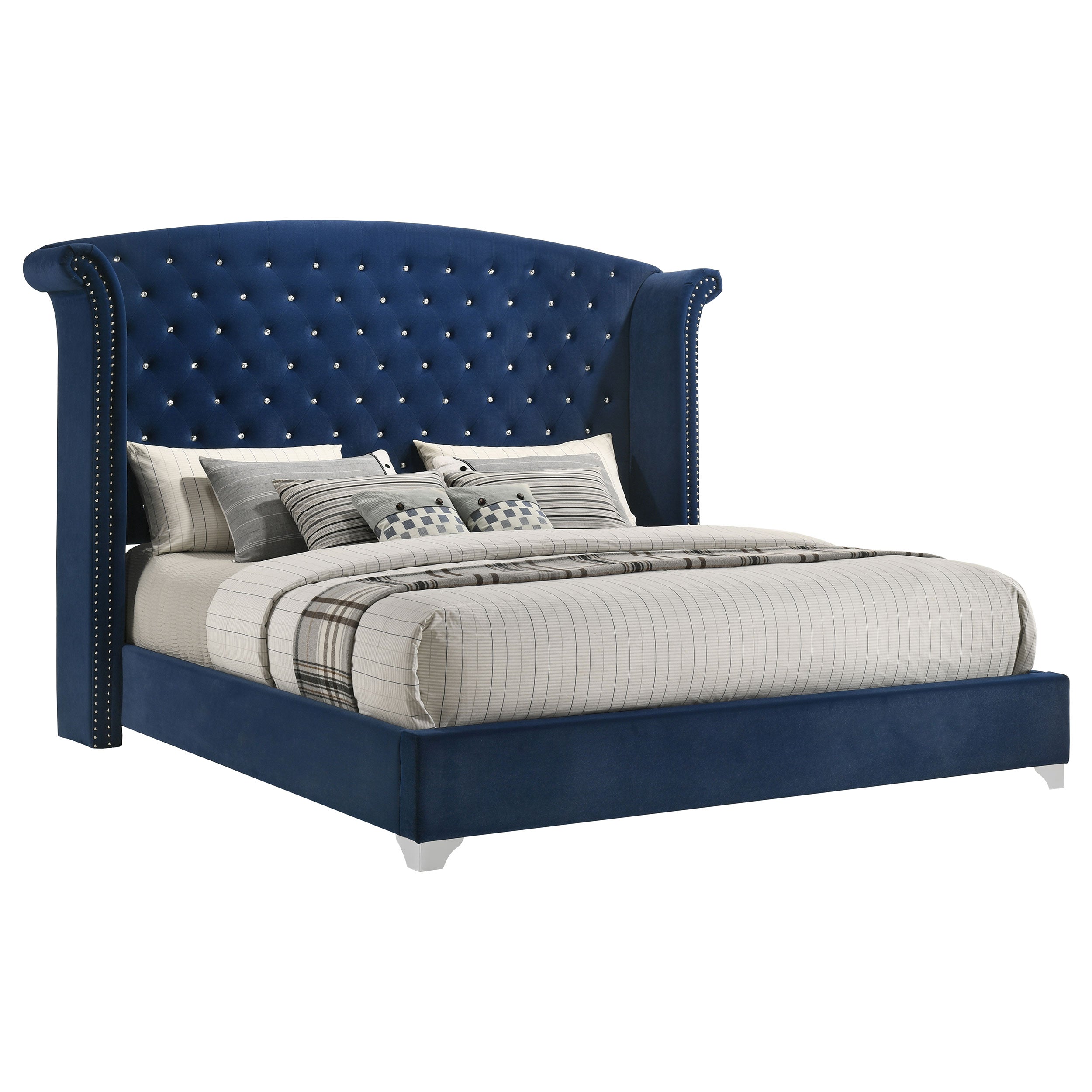 Melody Upholstered Wingback Bed