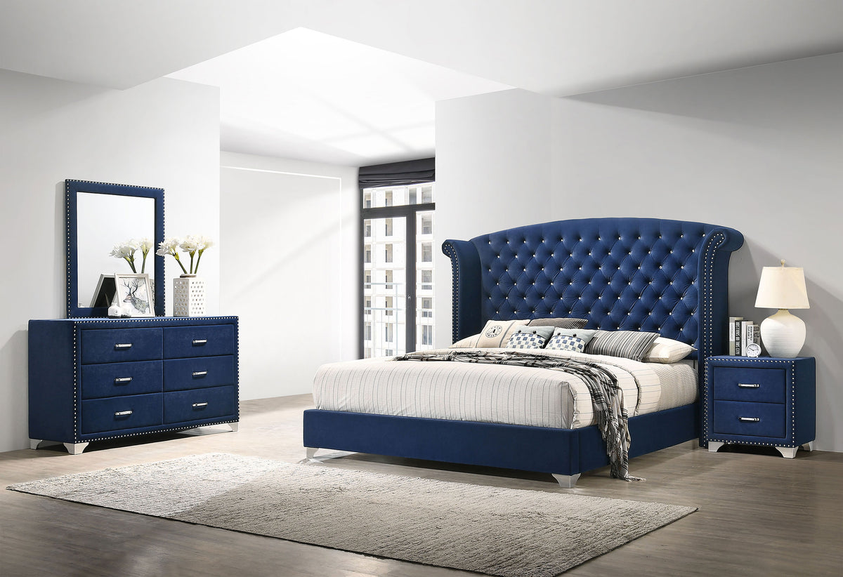 Melody 4-piece California King Bedroom Set Pacific Blue