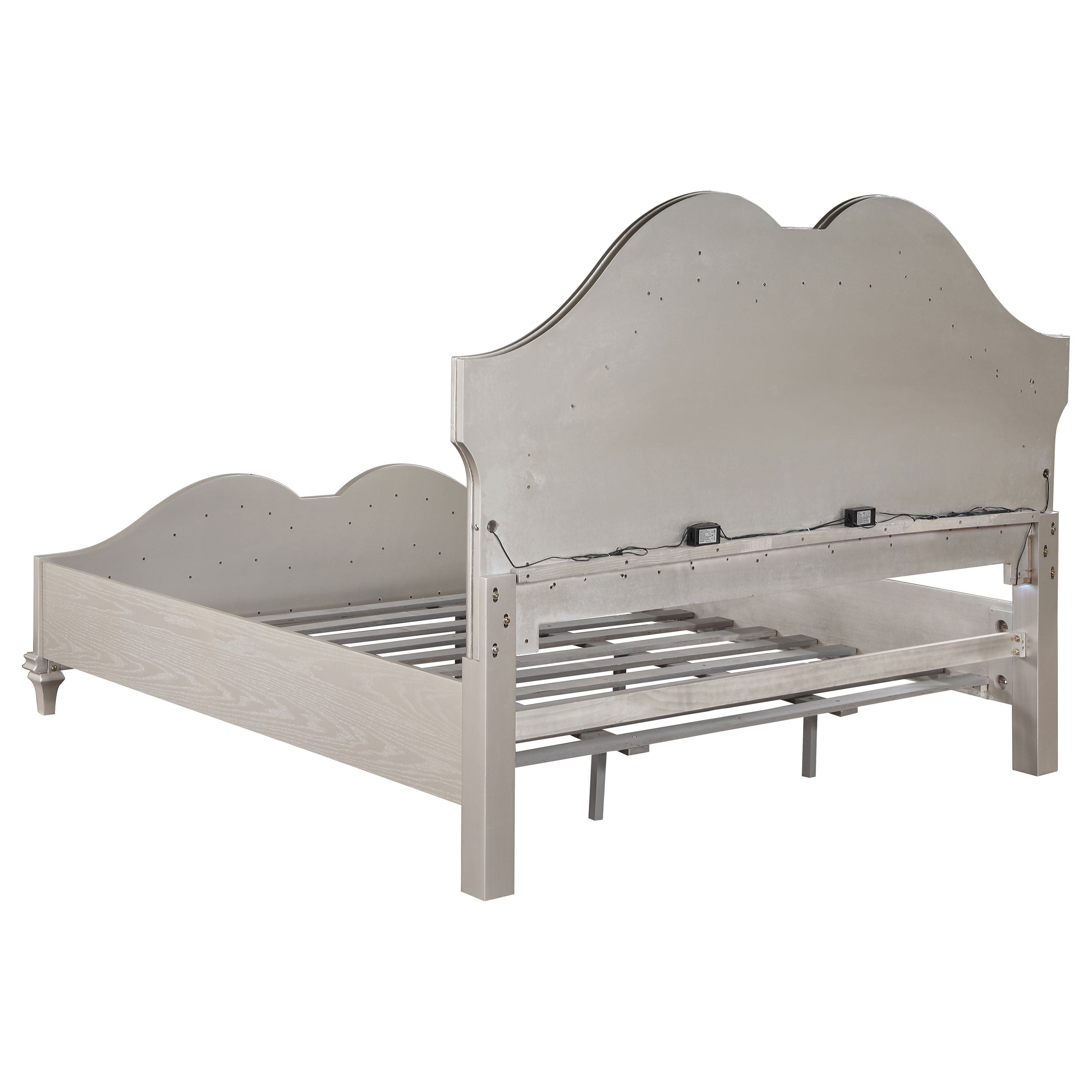 Evangeline Wood LED Panel Bed