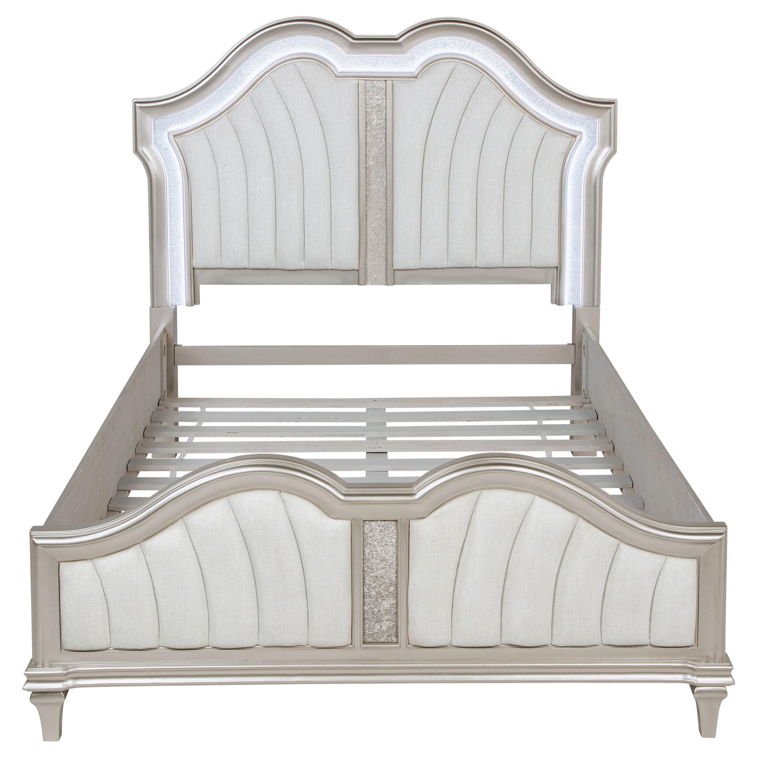 Evangeline Wood LED Panel Bed