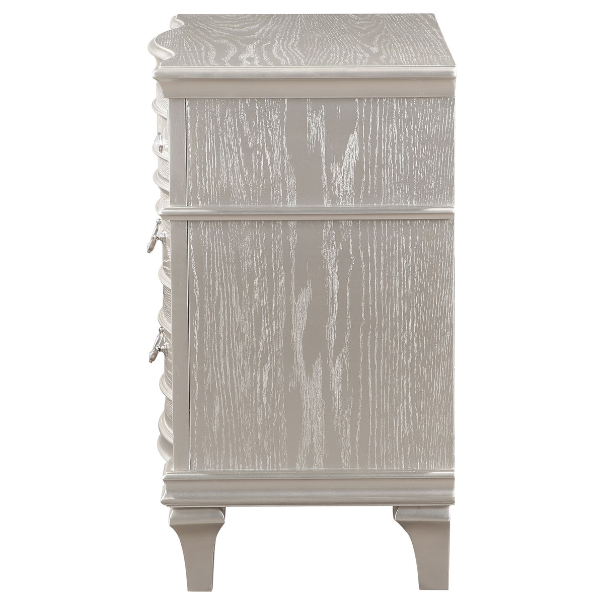 Evangeline 3-drawer Nightstand with USB Ports Silver Oak