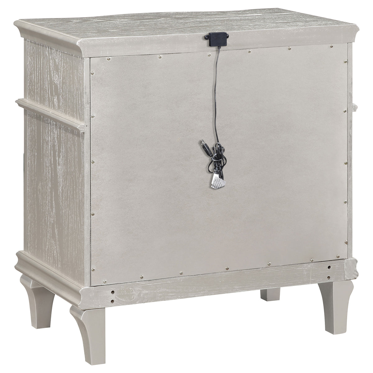 Evangeline 3-drawer Nightstand with USB Ports Silver Oak
