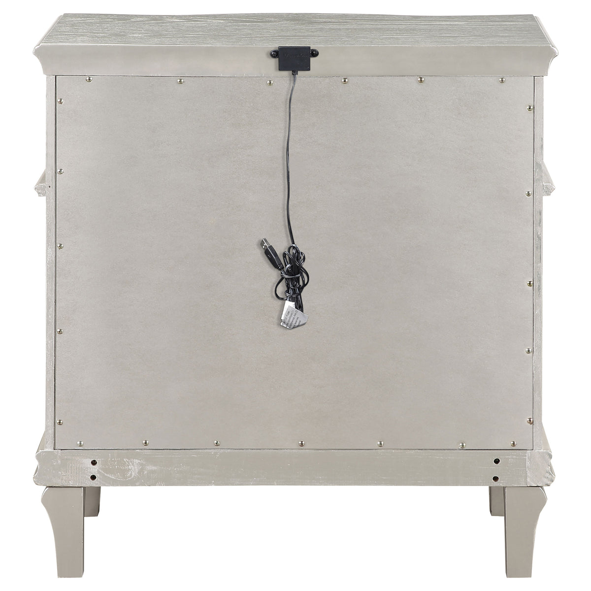 Evangeline 3-drawer Nightstand with USB Ports Silver Oak