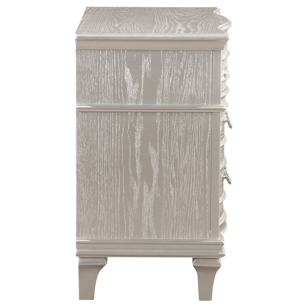 Evangeline 3-drawer Nightstand with USB Ports Silver Oak