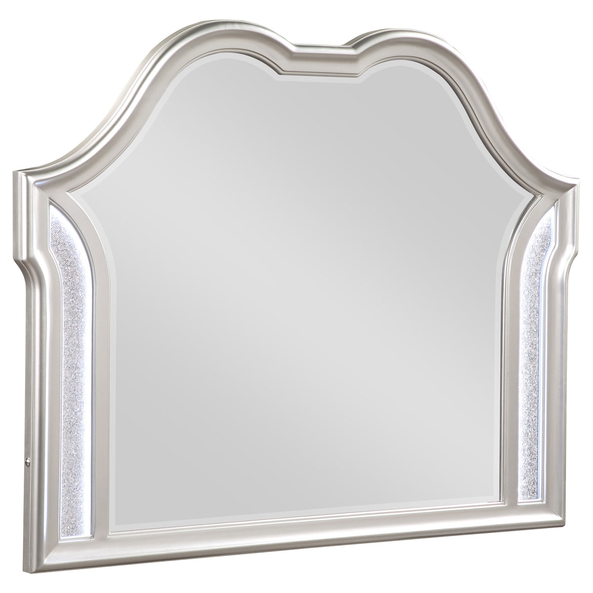 Evangeline LED Dresser Mirror Silver Oak