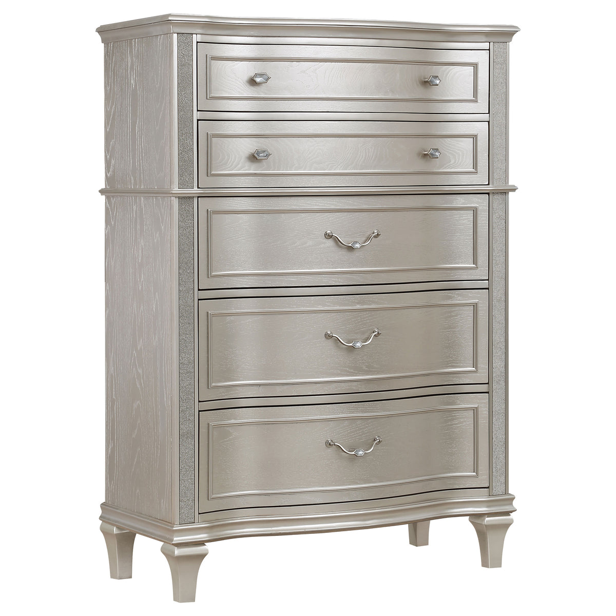 Evangeline 5-drawer Bedroom Chest Silver Oak