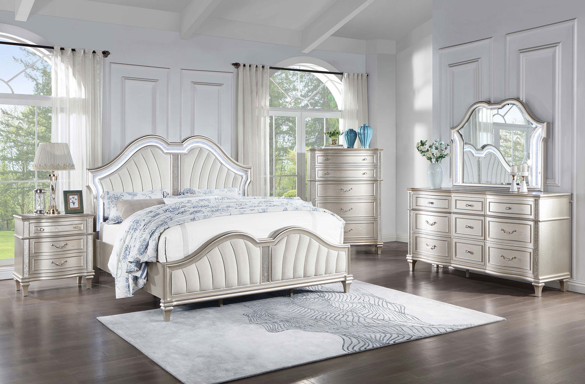 Evangeline 5-drawer Bedroom Chest Silver Oak