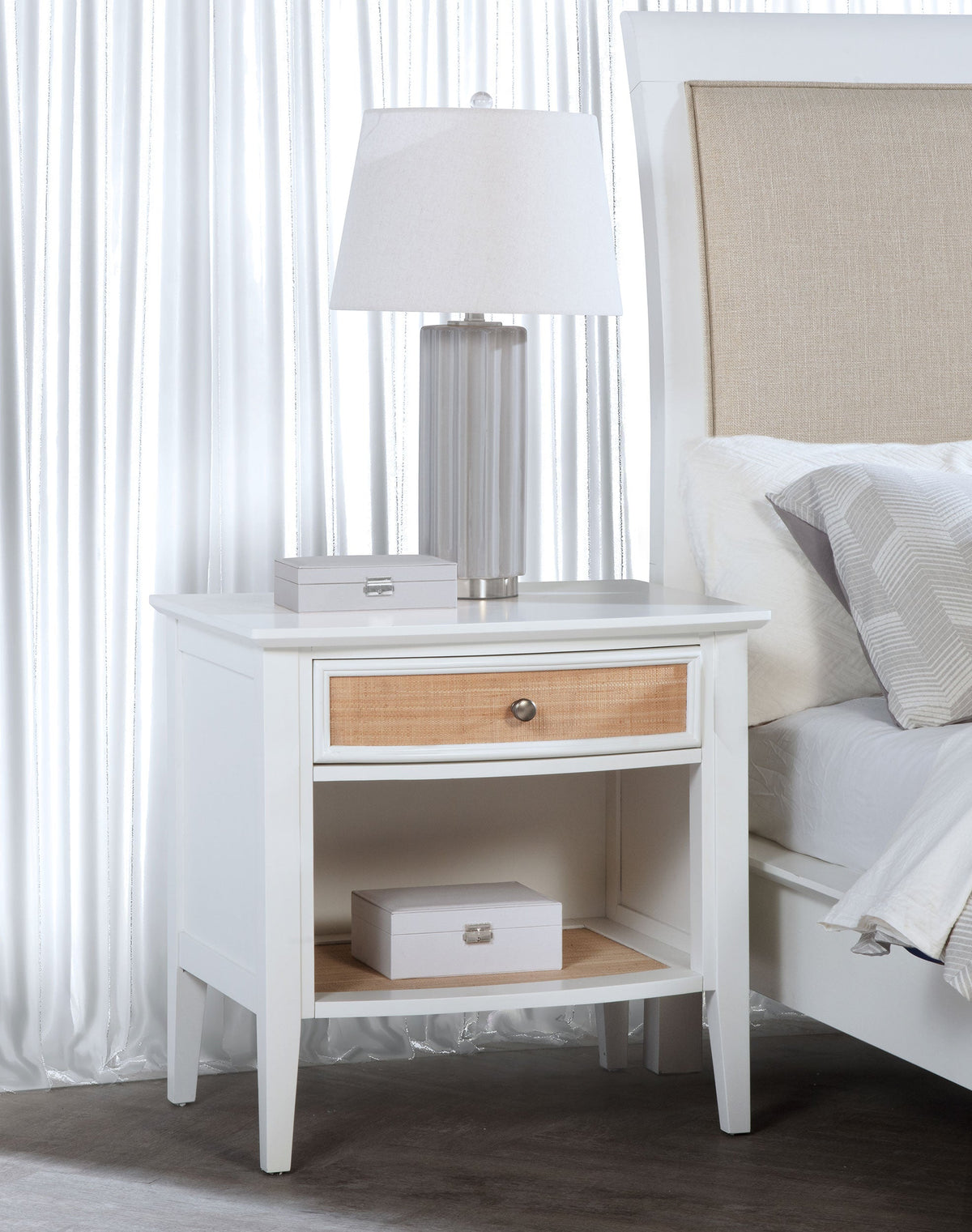 Bexhill 1-drawer Nightstand with Shelf White