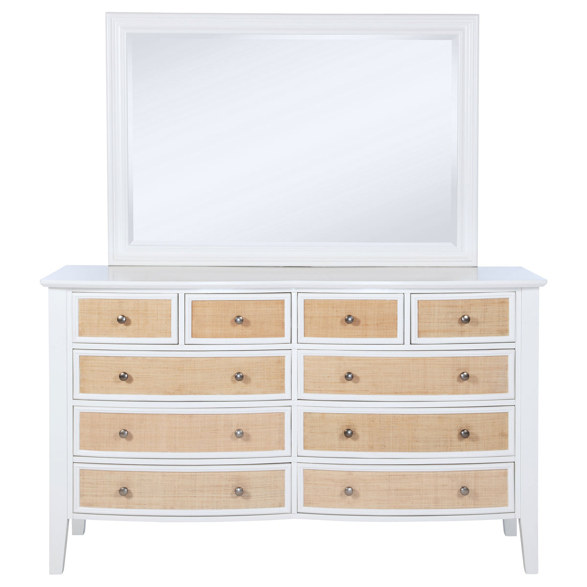Bexhill 10-drawer Dresser with Mirror White