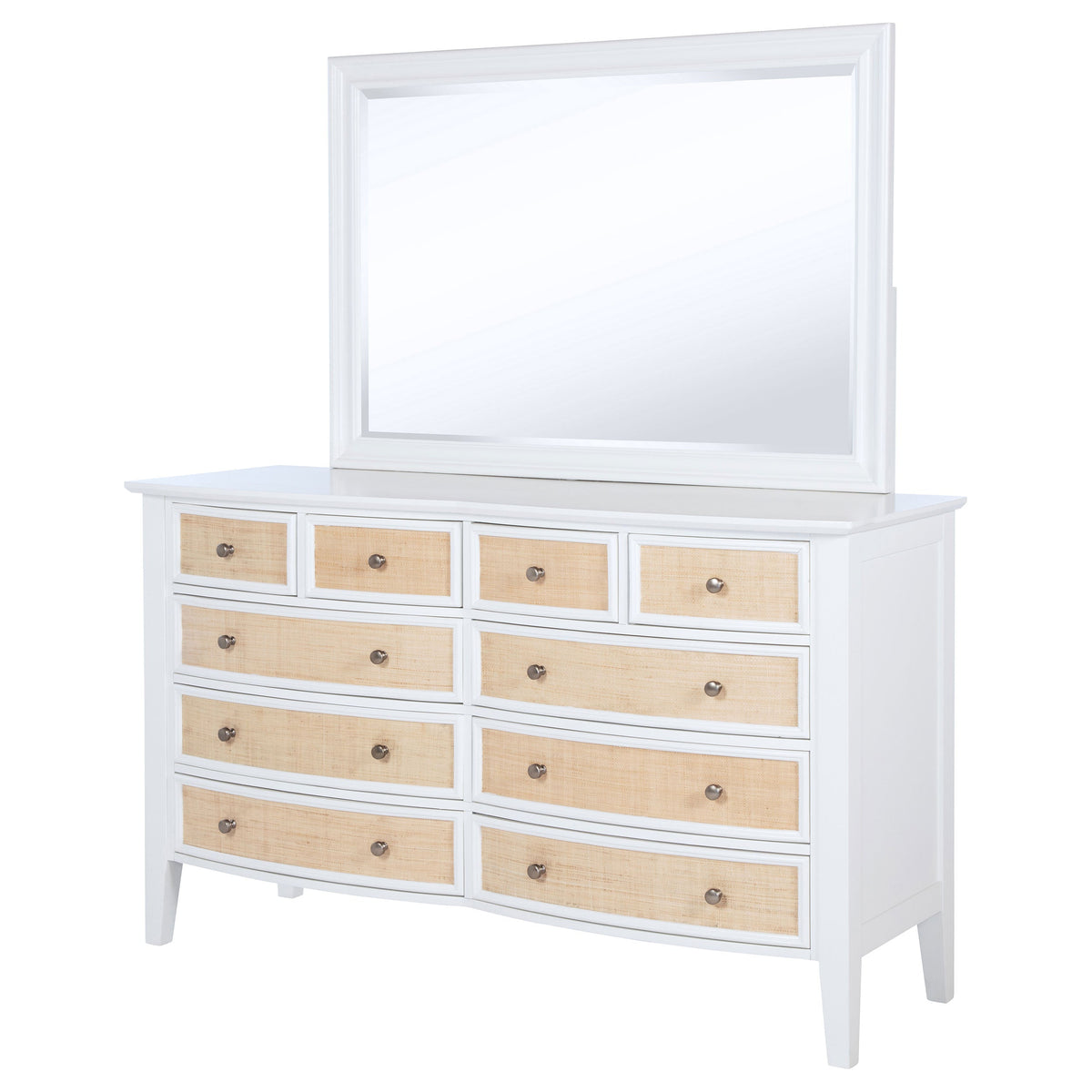 Bexhill 10-drawer Dresser with Mirror White