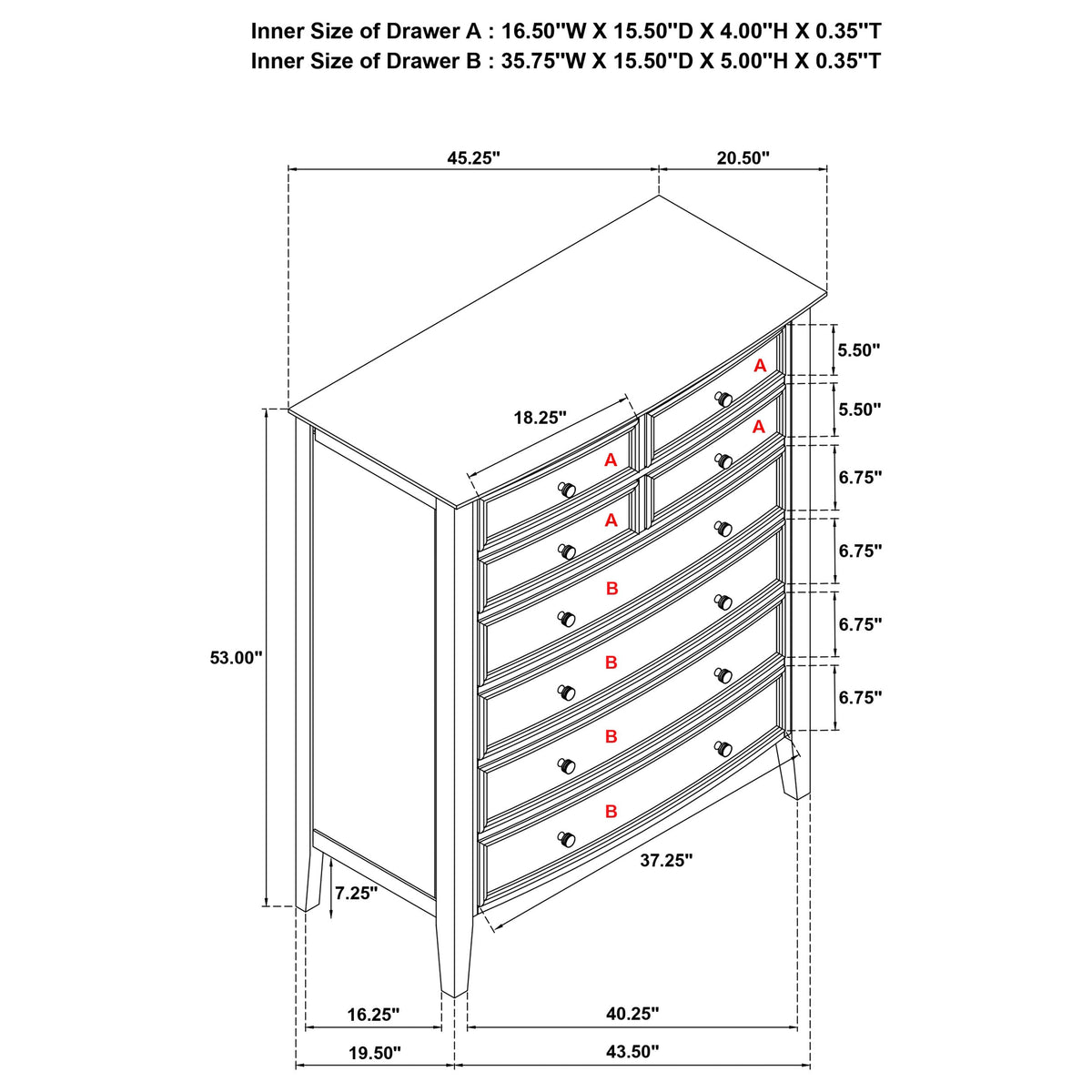 Bexhill 8-drawer Bedroom Chest White