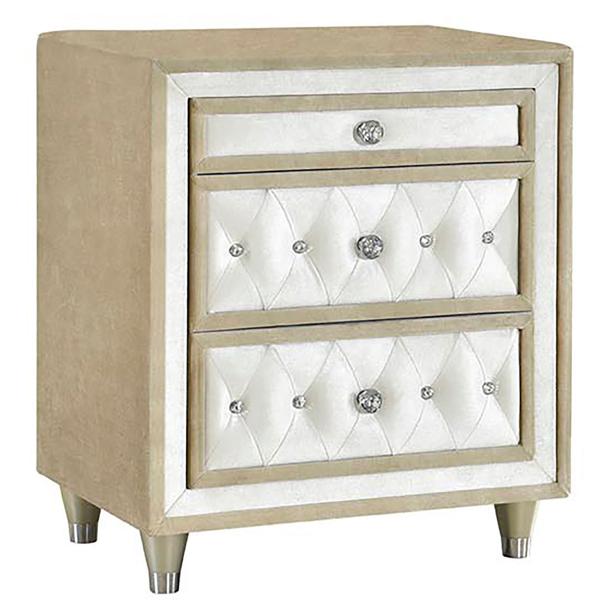 Antonella 5-piece Queen Upholstered Bedroom Set Ivory and Camel