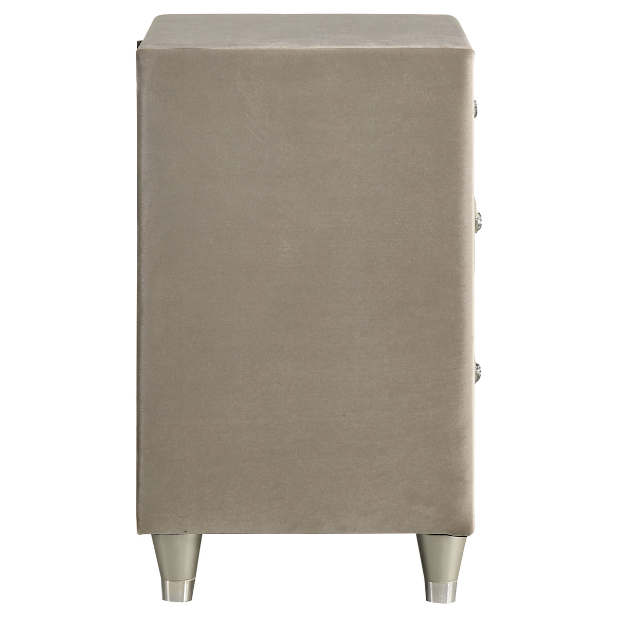 Antonella Upholstered 3-drawer Nightstand with USB Ports Ivory and Camel
