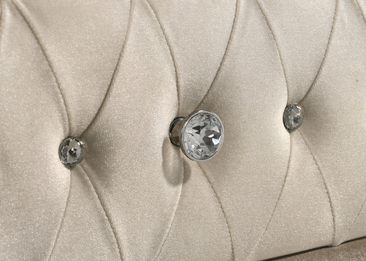 Antonella Upholstered 7-drawer Dresser Ivory and Camel