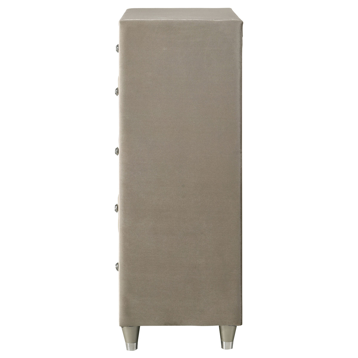 Antonella Upholstered 5-drawer Bedroom Chest Ivory and Camel