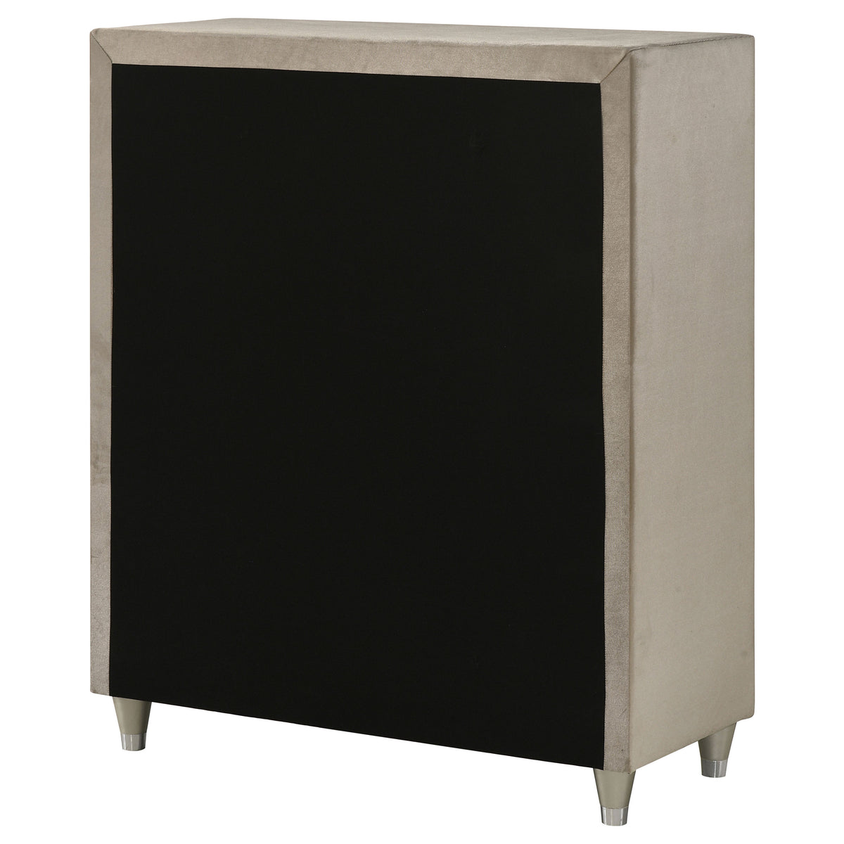 Antonella Upholstered 5-drawer Bedroom Chest Ivory and Camel