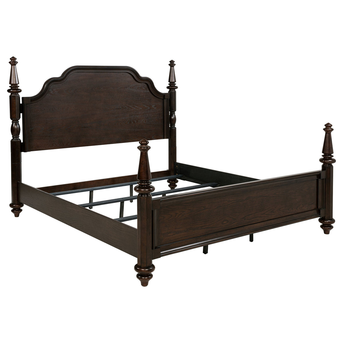 Andover Wood Four-Poster Bed Eastern King Dark Oak