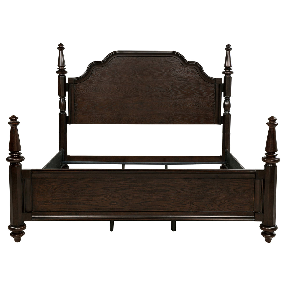 Andover Wood Four-Poster Bed Eastern King Dark Oak