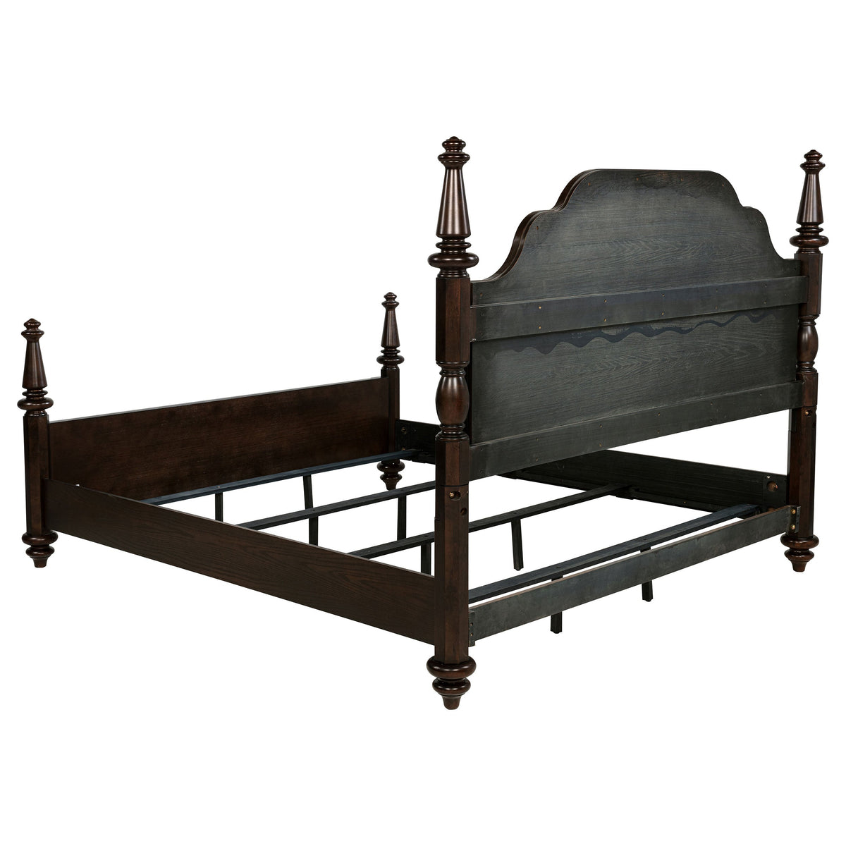 Andover Wood Four-Poster Bed Eastern King Dark Oak