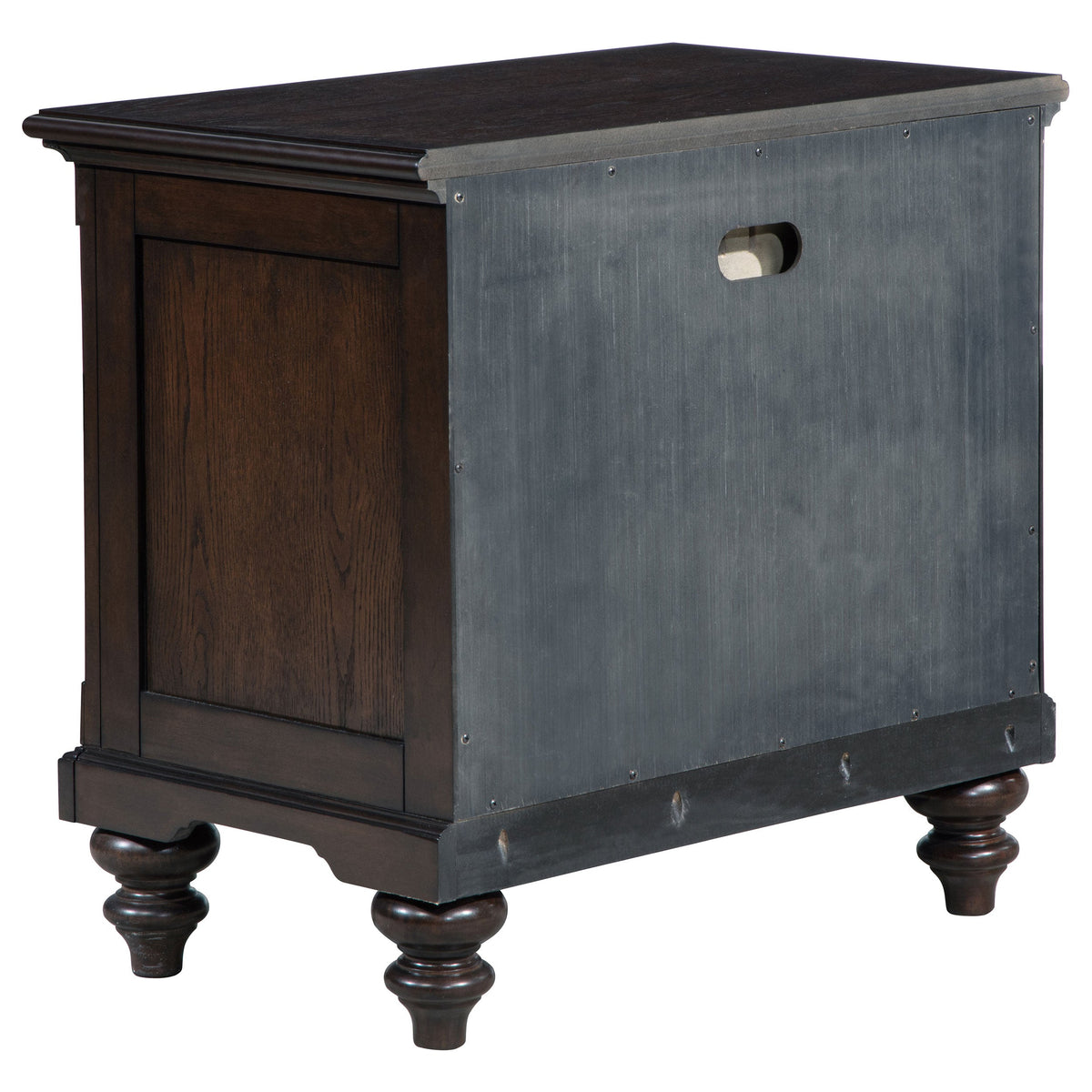 Andover 1-drawer Nightstand with Open Cubby Dark Oak