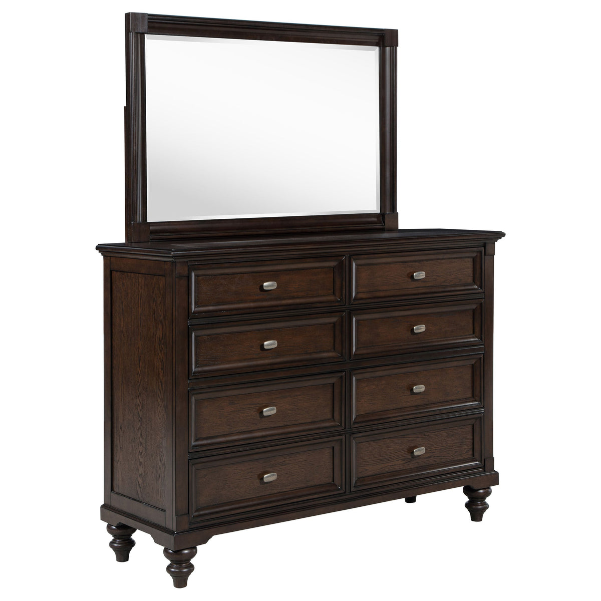 Andover 8-drawer Dresser with Mirror Dark Oak