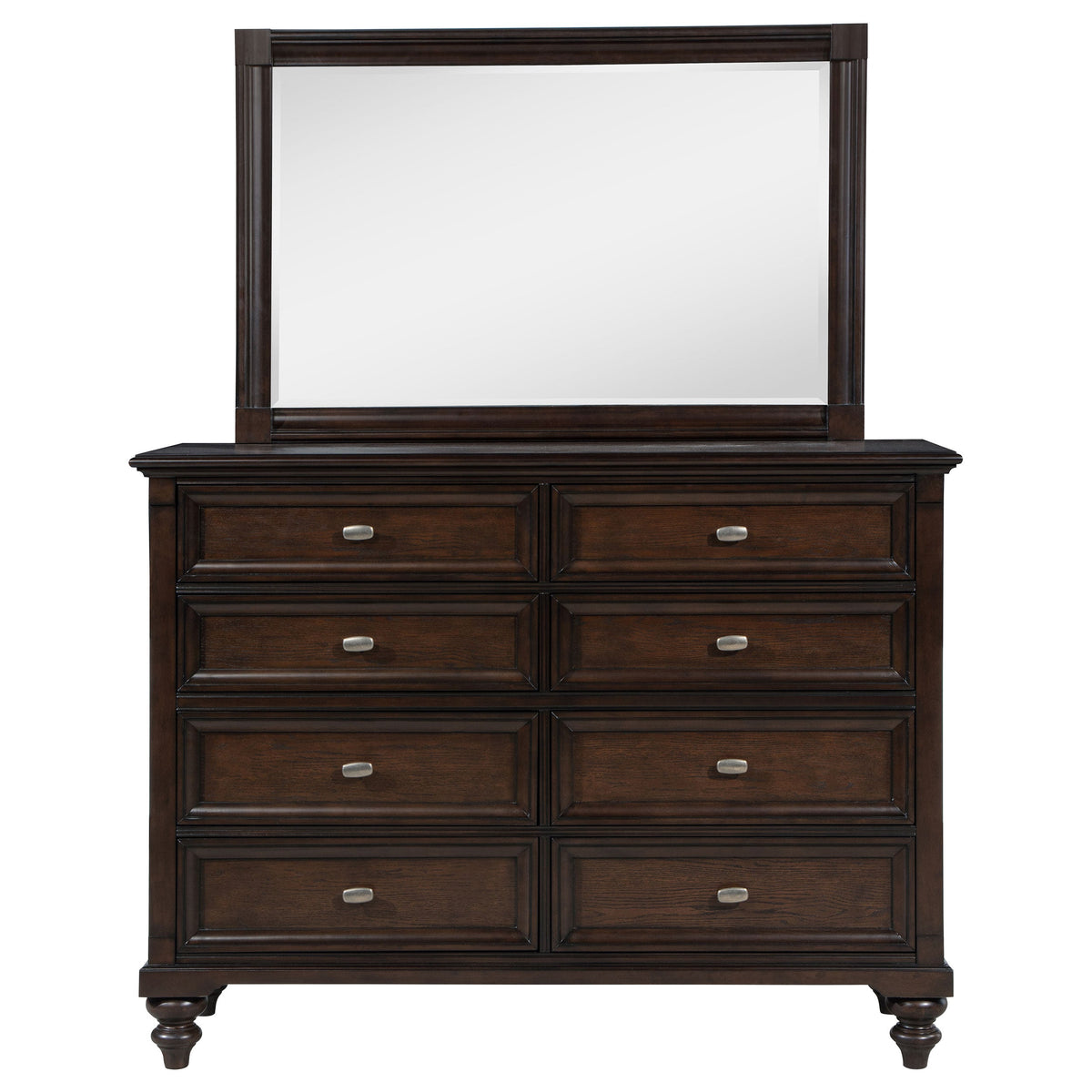 Andover 8-drawer Dresser with Mirror Dark Oak