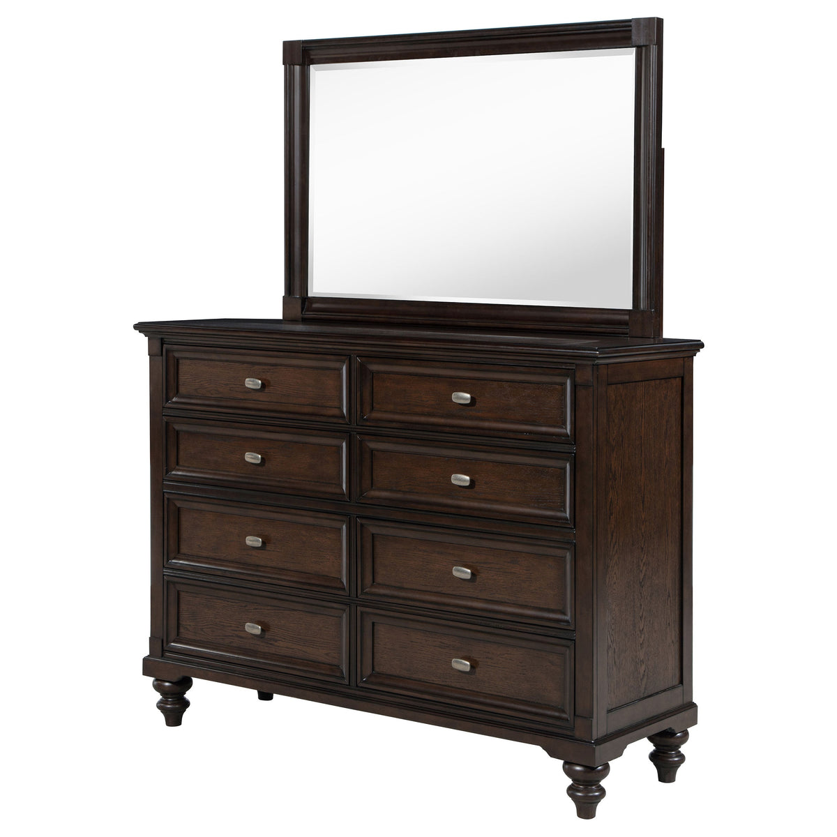 Andover 8-drawer Dresser with Mirror Dark Oak