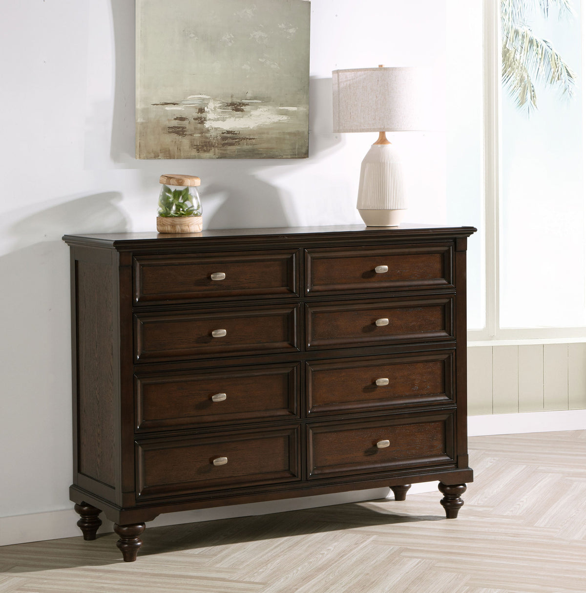 Andover 8-drawer Dresser Dark Oak