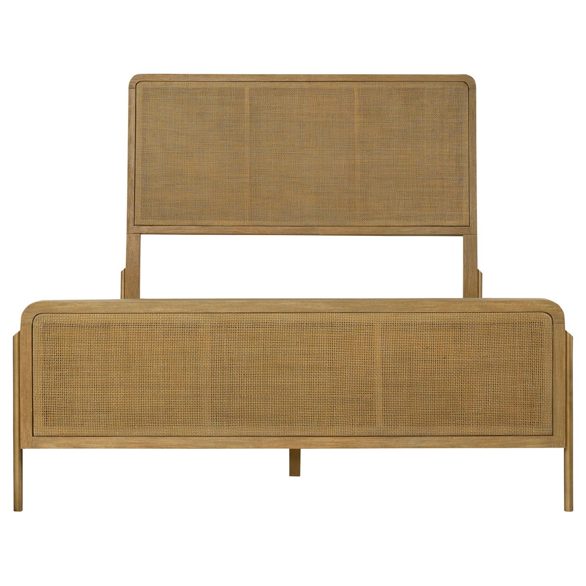 Arini 4-piece Eastern King Bedroom Set with Woven Cane Bed Sand Wash