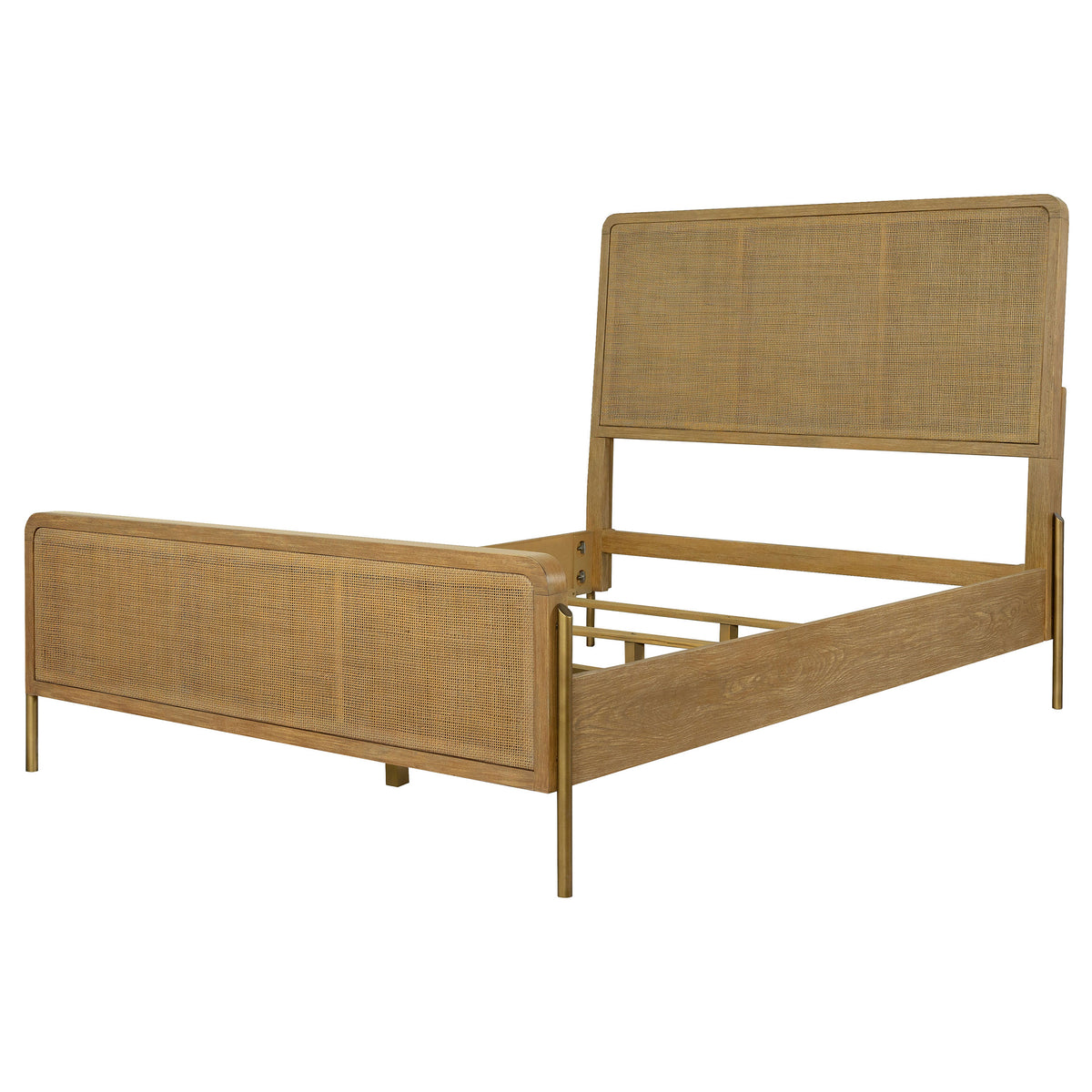 Arini Woven Cane Panel Bed Eastern King Sand Wash and Natural