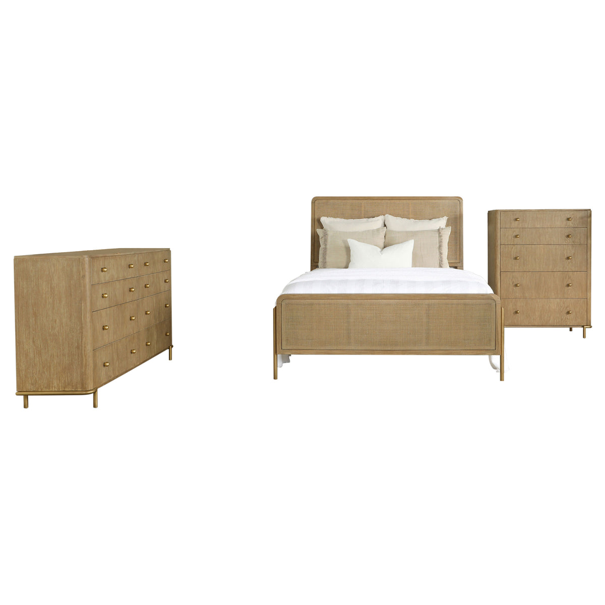 Arini 3-piece Queen Bedroom Set with Woven Cane Bed Sand Wash