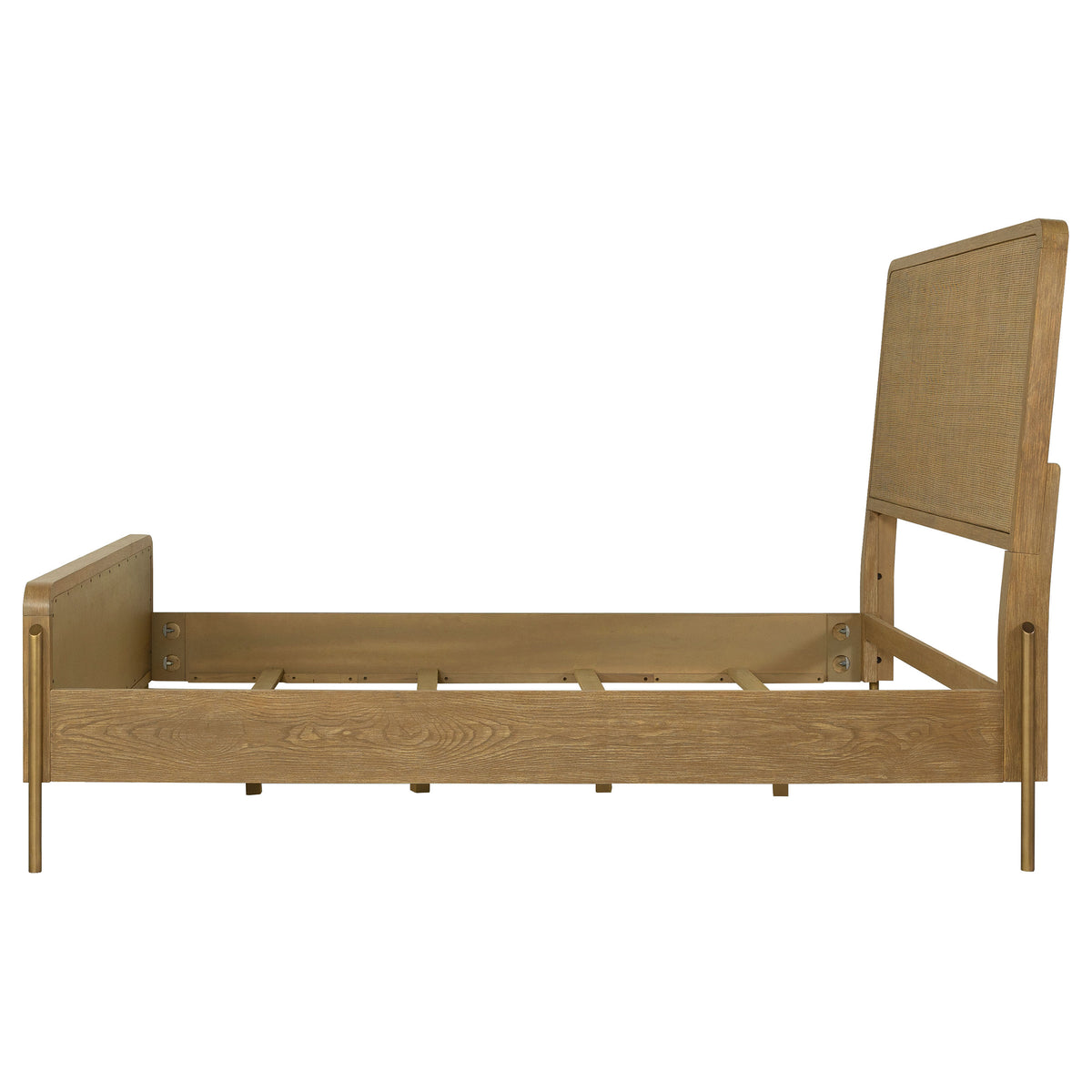 Arini Woven Cane Panel Bed Queen Sand Wash and Natural
