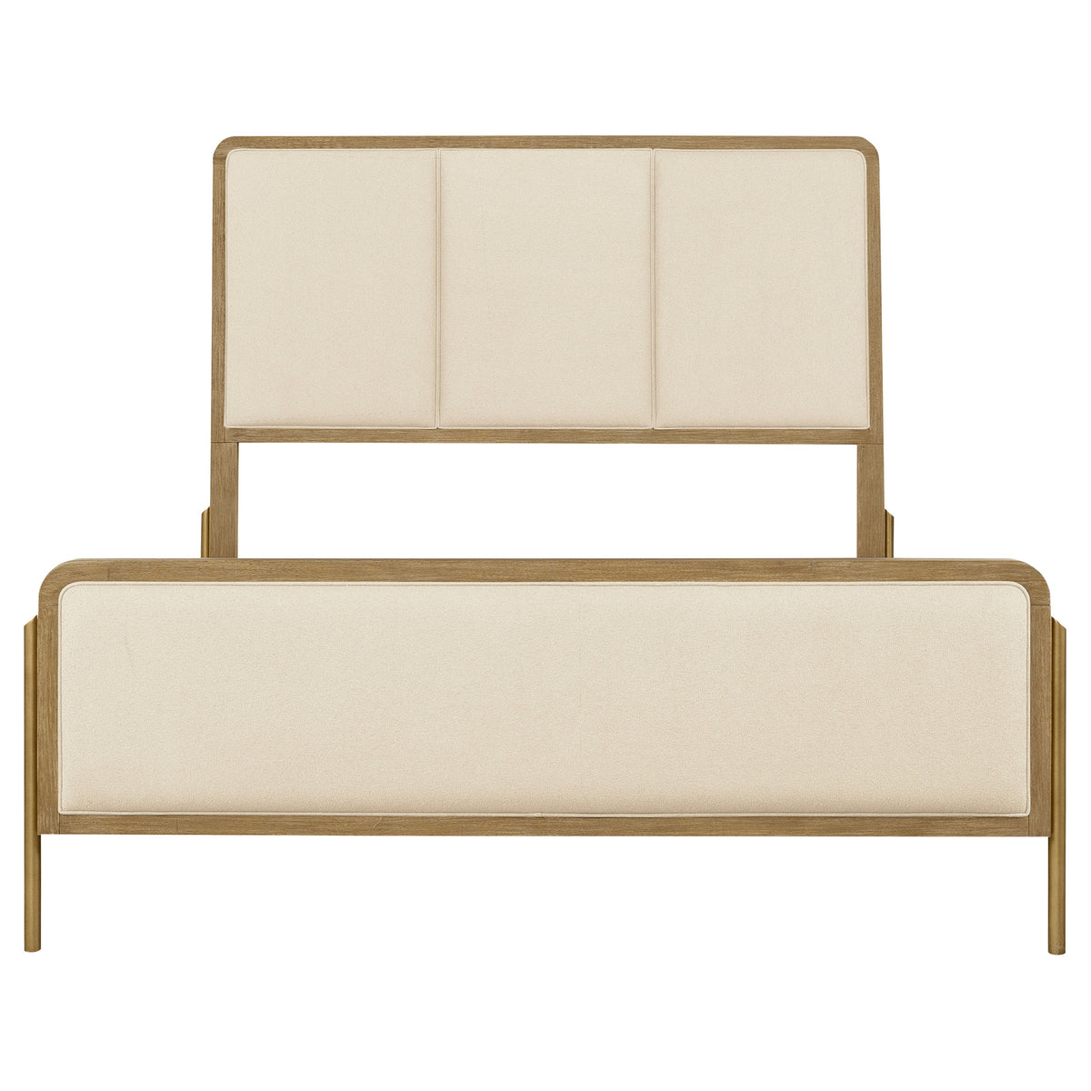 Arini Upholstered Panel Bed Eastern King Sand Wash and Cream