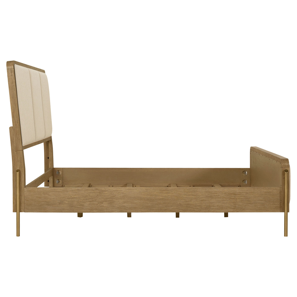 Arini Upholstered Panel Bed Eastern King Sand Wash and Cream