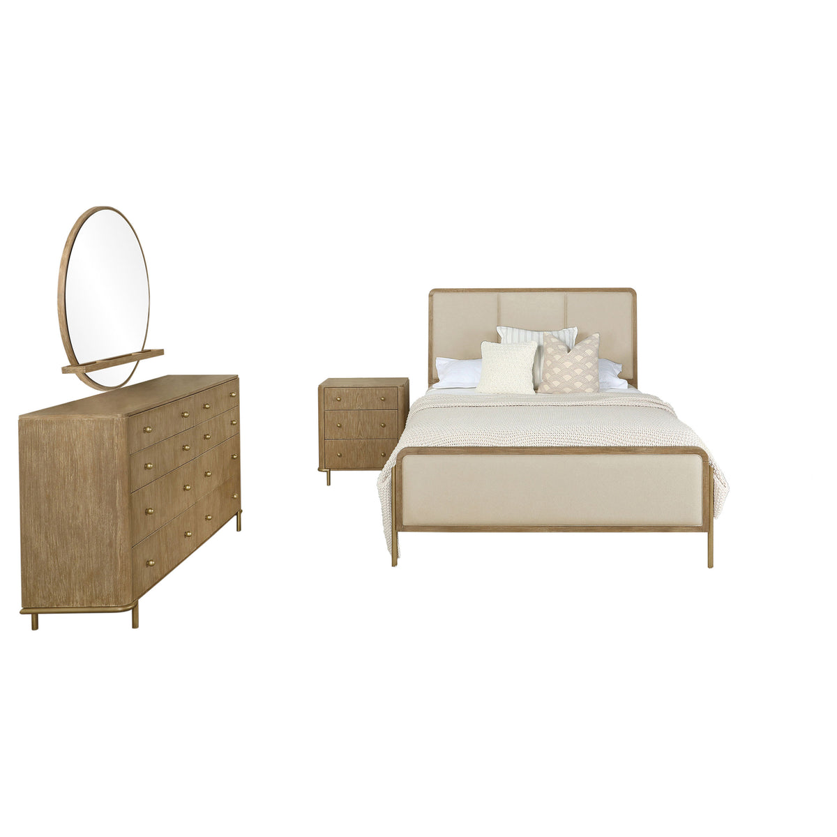 Arini 4-piece Queen Bedroom Set with Upholstered Bed Sand Wash