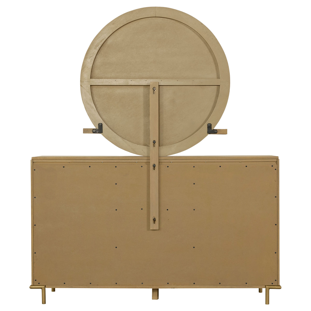 Arini 8-drawer Dresser with Round Mirror Sand Wash