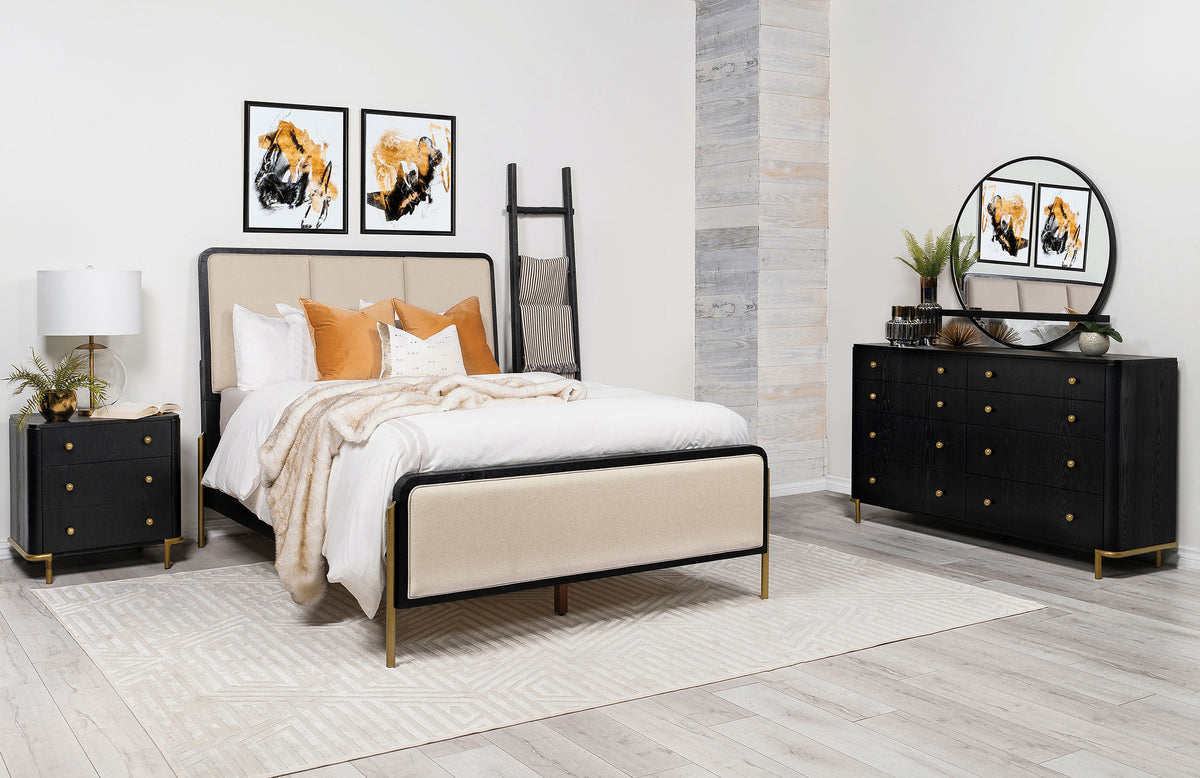 Arini 4-piece Queen Bedroom Set with Upholstered Bed Black