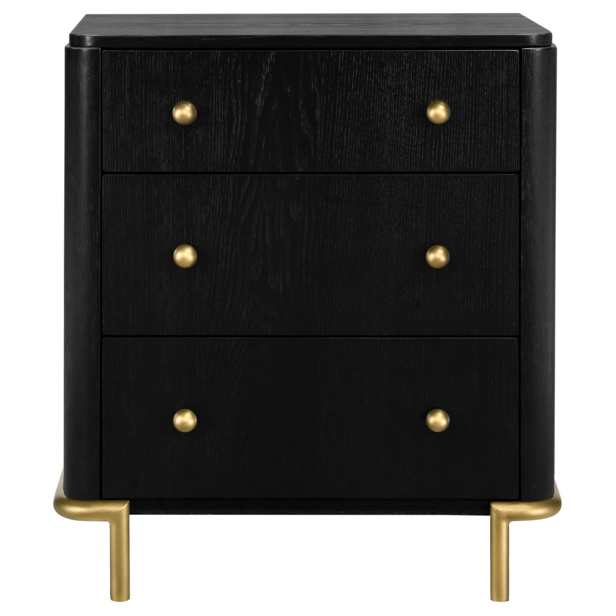 Arini 3-drawer Nightstand with USB Ports Black