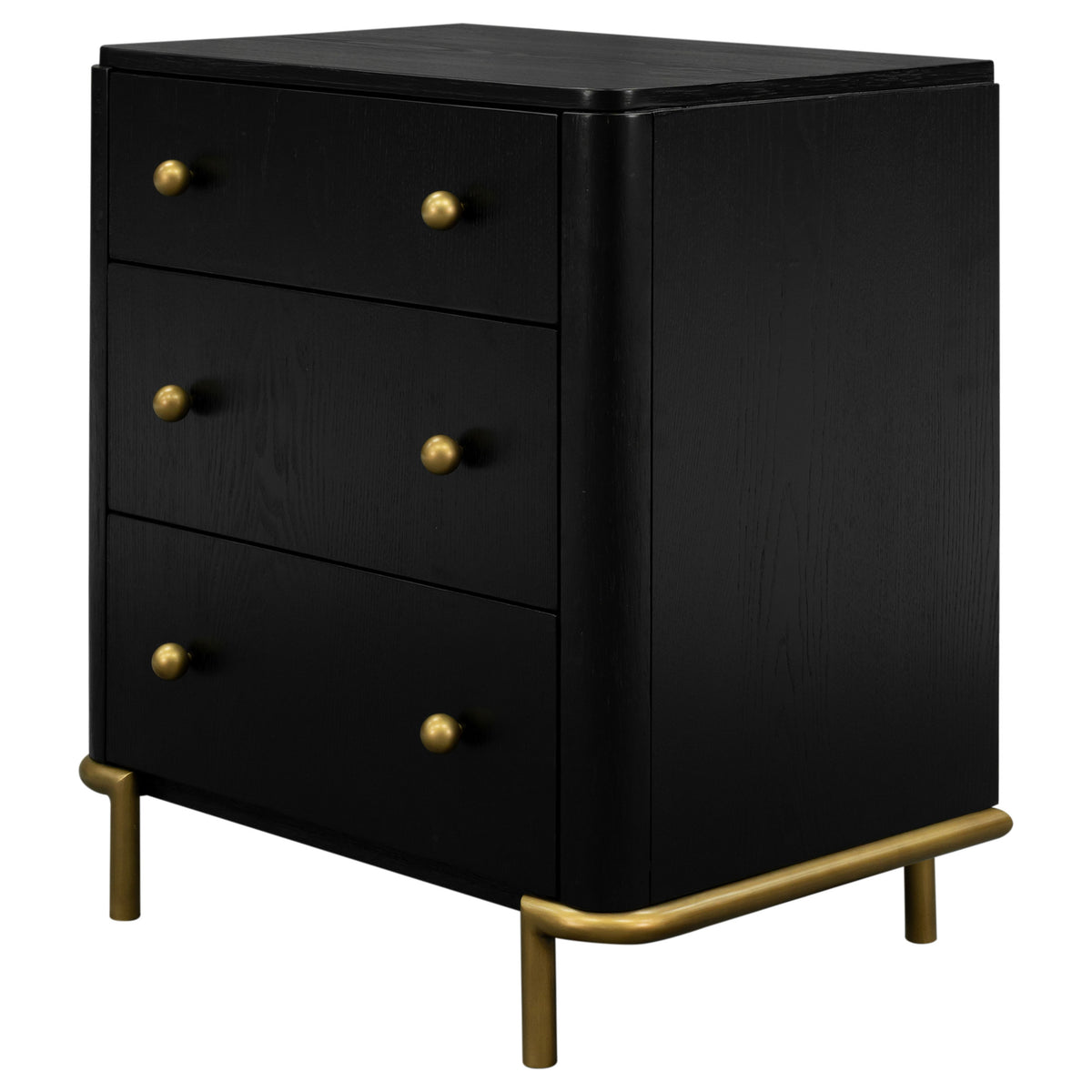 Arini 3-drawer Nightstand with USB Ports Black