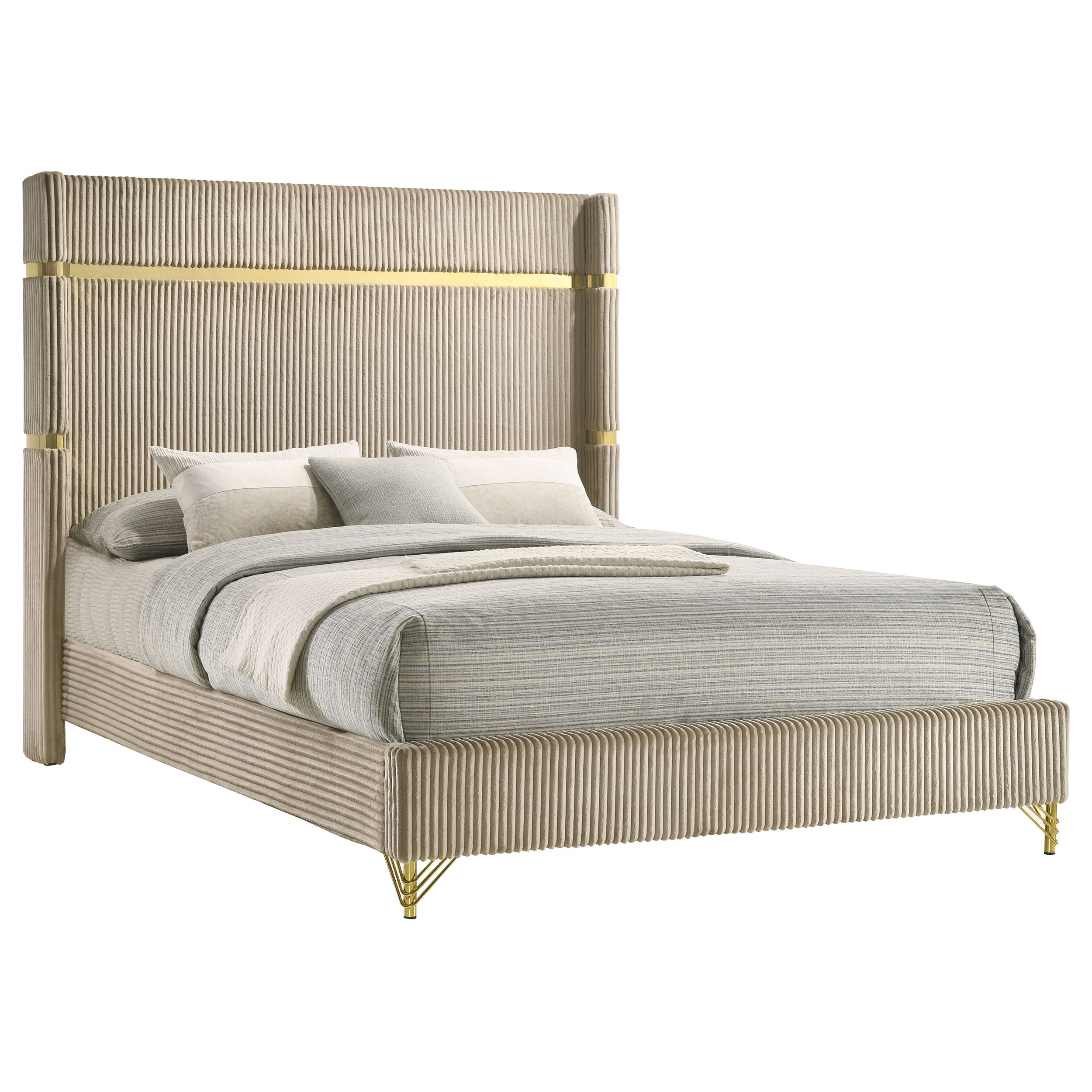 Lucia Upholstered Wingback Bed