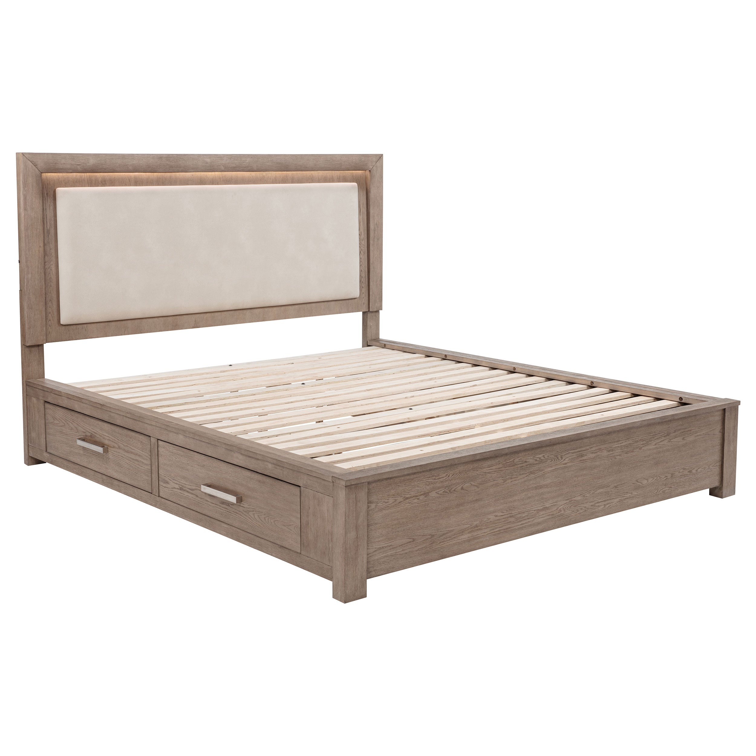 Kenora Wood LED Panel Storage Bed