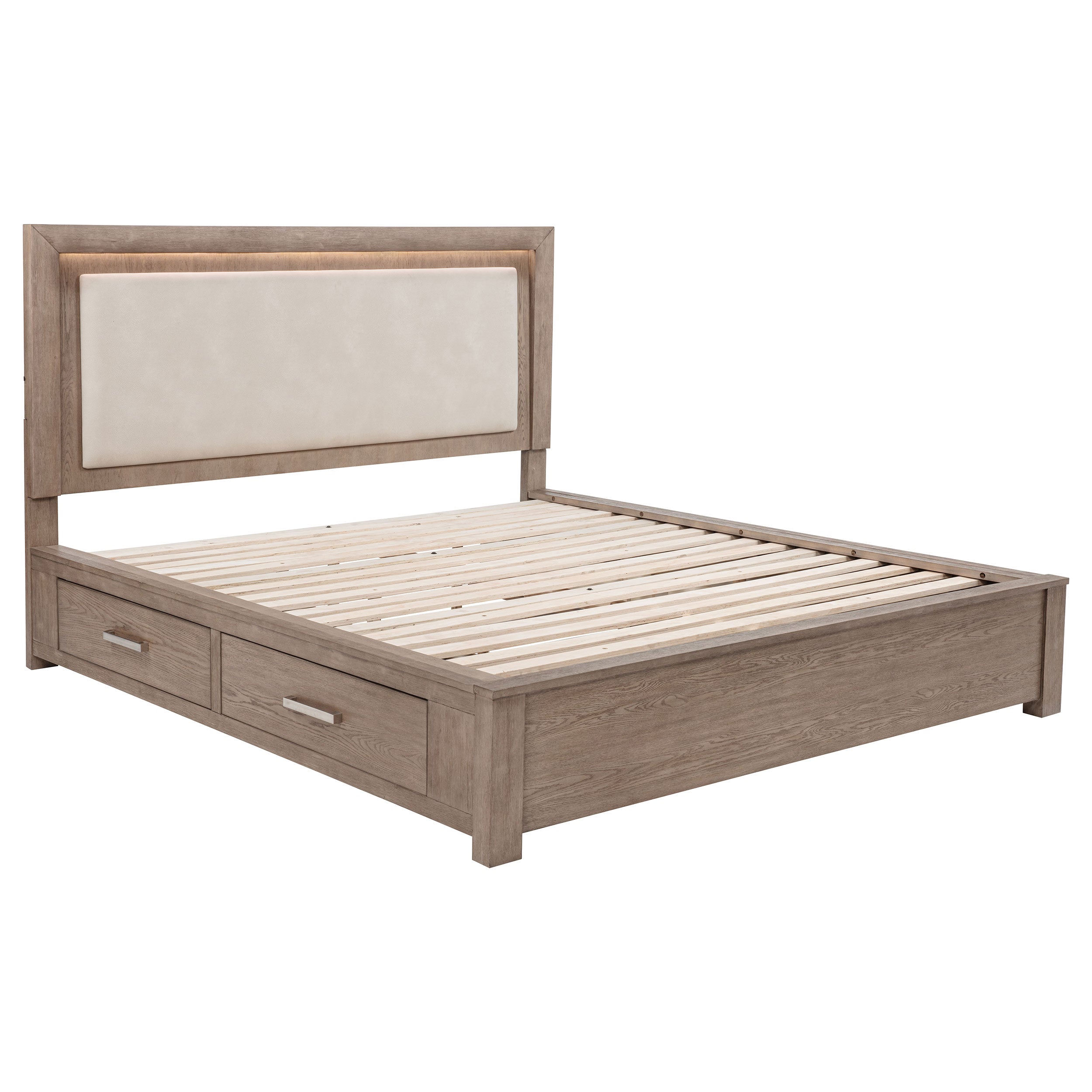Kenora Wood LED Panel Storage Bed
