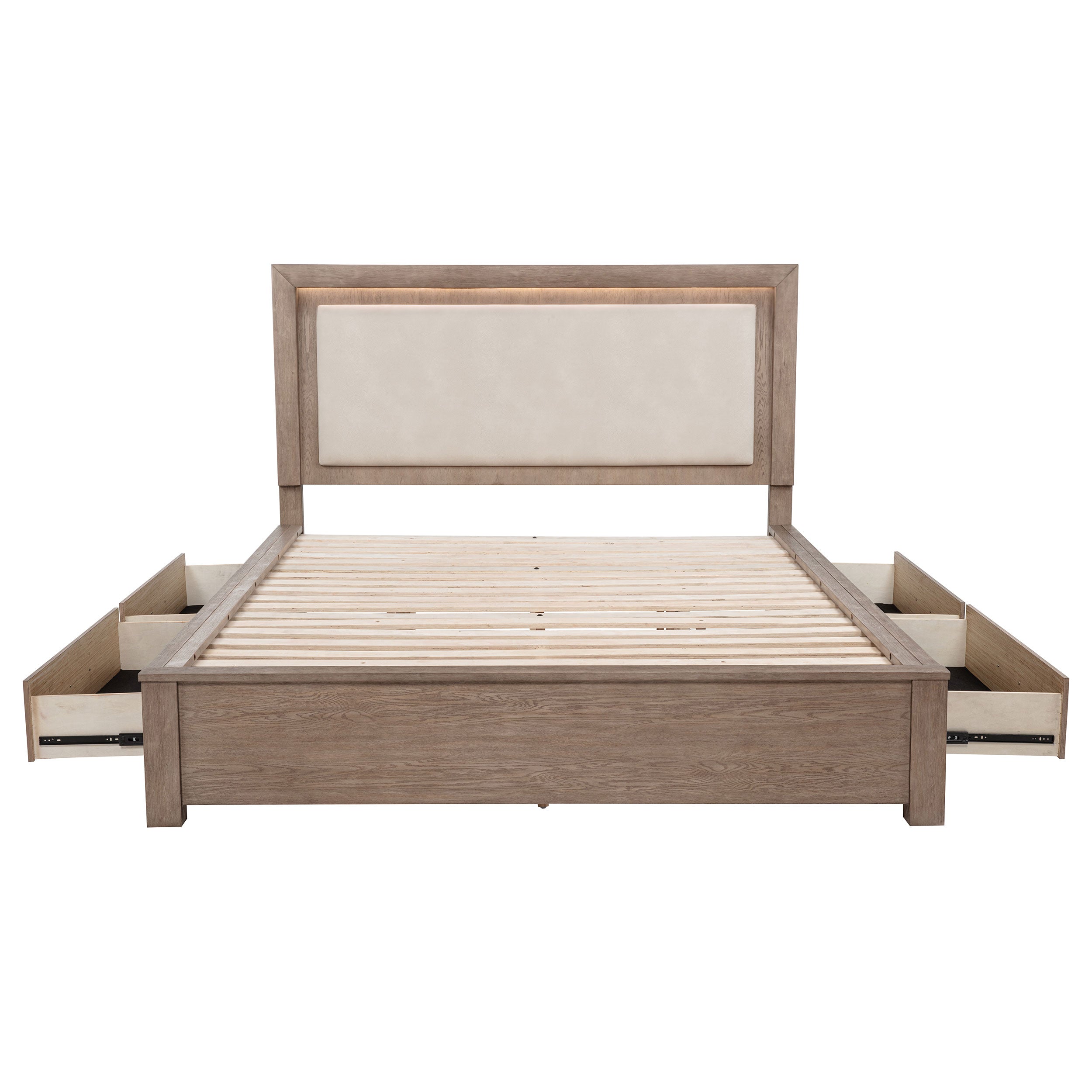 Kenora Wood LED Panel Storage Bed